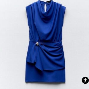 NWT ‼️Zara Blue Asymmetrical Mini Dress